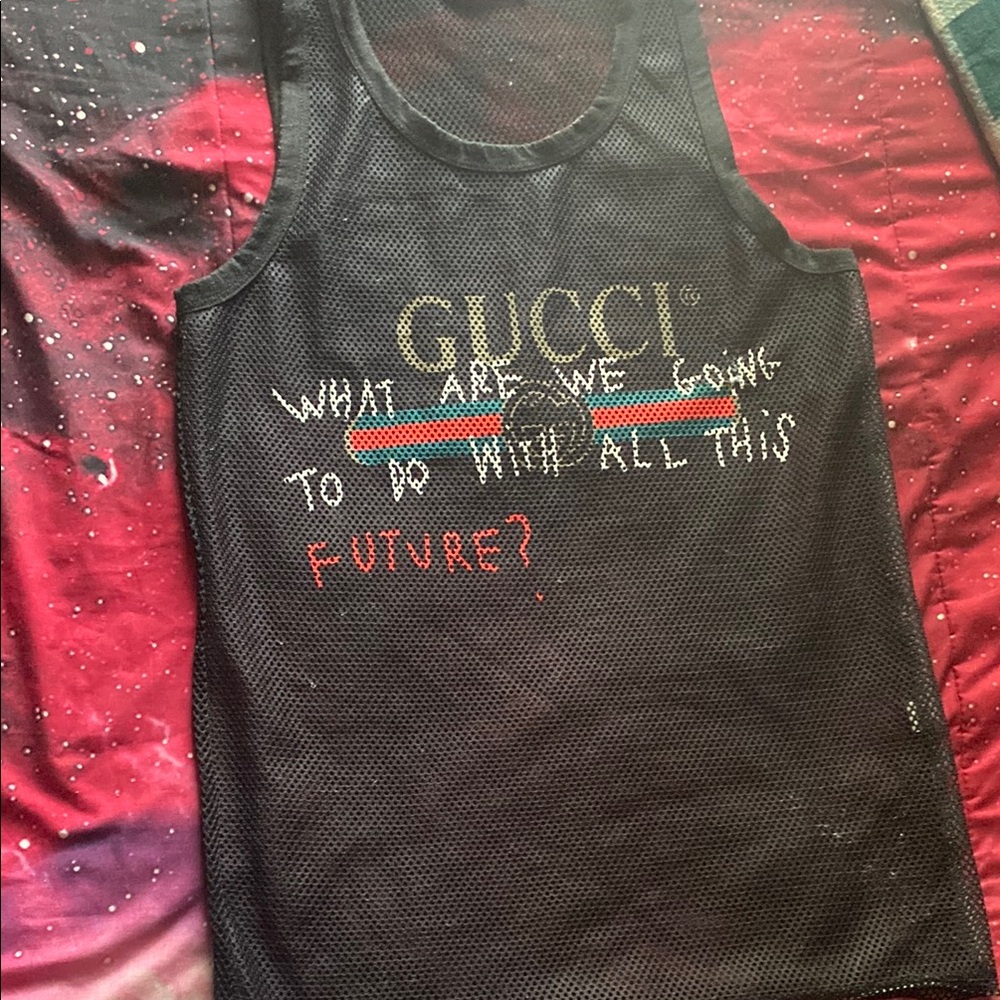 Gucci Black Mesh Tank Top
